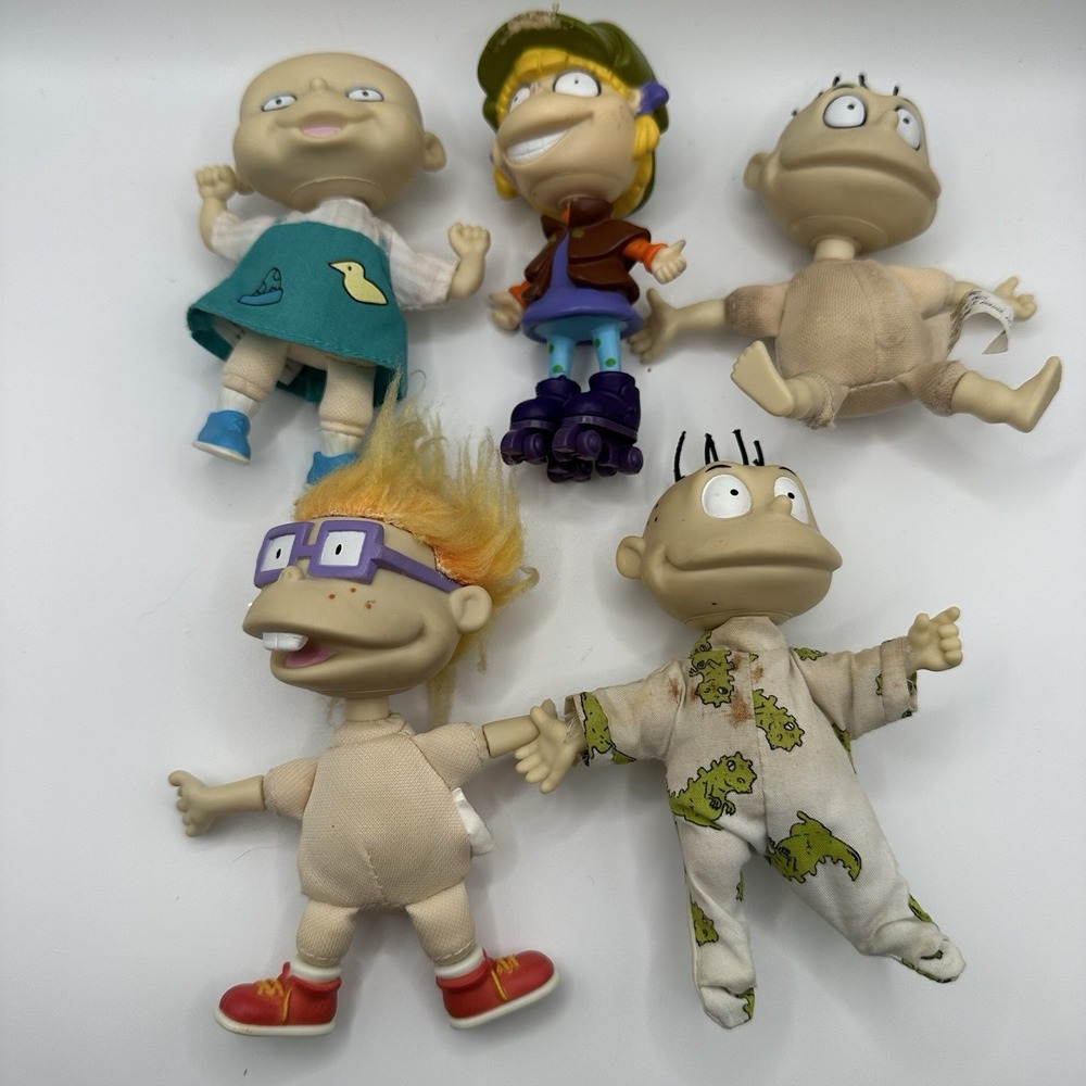 Vtg 1997 Nickelodeon Rugrats Phil Tommy Anjelika Chuckie Mini 4" Doll Figure Lot